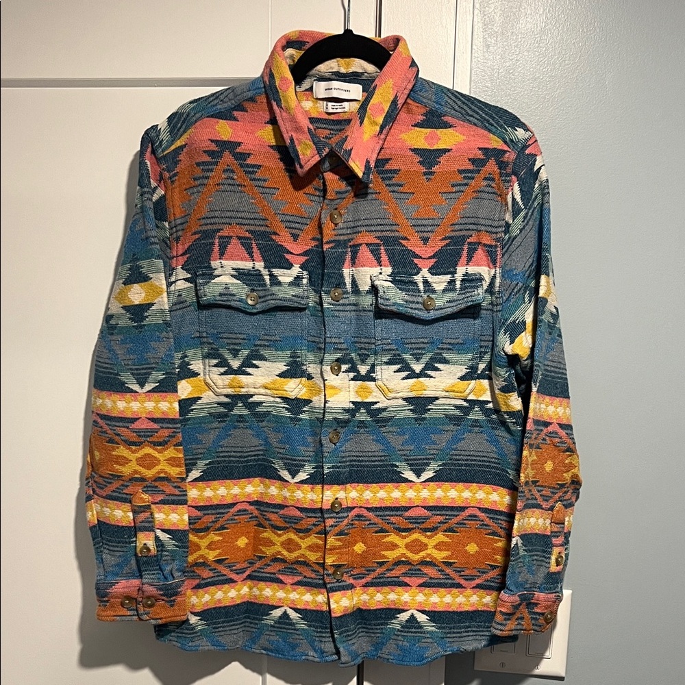 Urban Outfitters Pink and Yellow Patterned Shirt